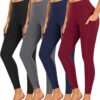 Dimore 4 Pack Workout Leggings for Women with Pockets,High Waisted Tummy...