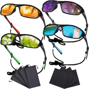 Flutesan 4 Pcs Polarized Sunglasses Men Women Sport Protection UV 400 Glasses for…