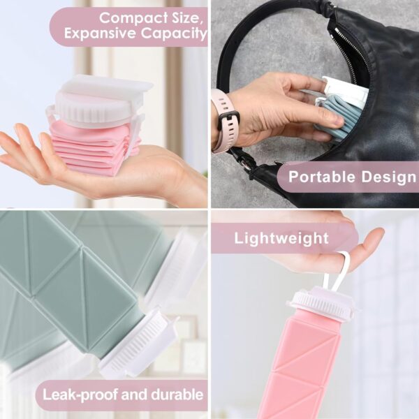 2 Pieces Foldable Water Bottles 620ml, Collapsible Water Bottles Reusable Drinking…