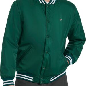 Champion Men’s Logo Striped-Trim Varsity Jacket