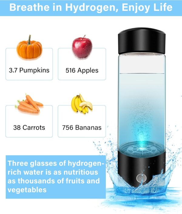 Hydrogen Water Bottle, Hydrogen Water Bottle Generator, Hydrohealth Hydrogen Water…