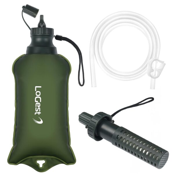 LoGest Portable Foldable Water Filter Bag with Hose – Portable Personal Water…