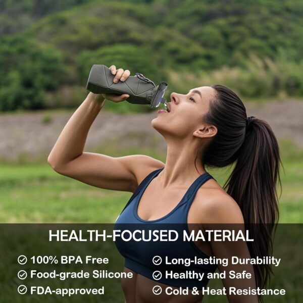 Collapsible Water Bottles 580ml/20oz, BPA-Free, Portable Travel water Bottle, Silicone…