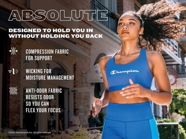 Champion Women’s Sports Bra, Absolute, Moisture Wicking Bra, Moderate…