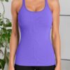 ATTRACO Ribbed Workout Tank Tops for Women with Built in Bra Tight Racerback…
