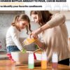 8 Pcs 3 Hole Squeeze Bottles 16 oz Plastic Condiment Squeeze Bottles Salad Dressing…