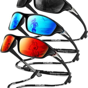 Polarized Sunglasses-Men Sports Sunglasses: Mens Sunglasses Polarized Running Sun…