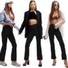 Ipletix Flare Leggings for Women, High Waisted Yoga Pants with Pockets for…