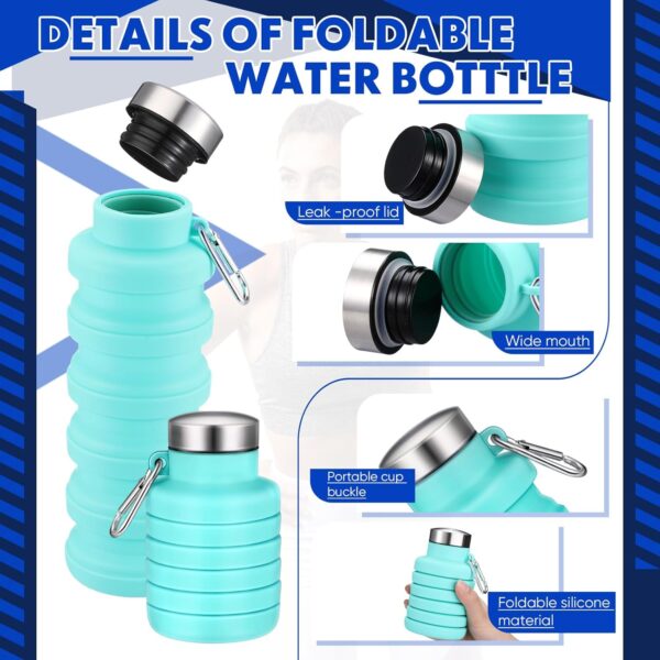 Baderke Collapsible Water Bottles 17oz Travel Sports Portable Water Bottle with…