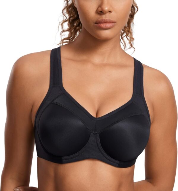 SYROKAN Women’s Full Support High Impact Racerback Lightly Lined Underwire…