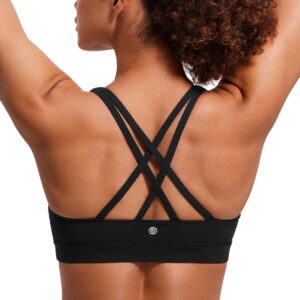 CRZ YOGA Women’s Strappy Sports Bras Fitness Workout Padded Yoga Top Criss…