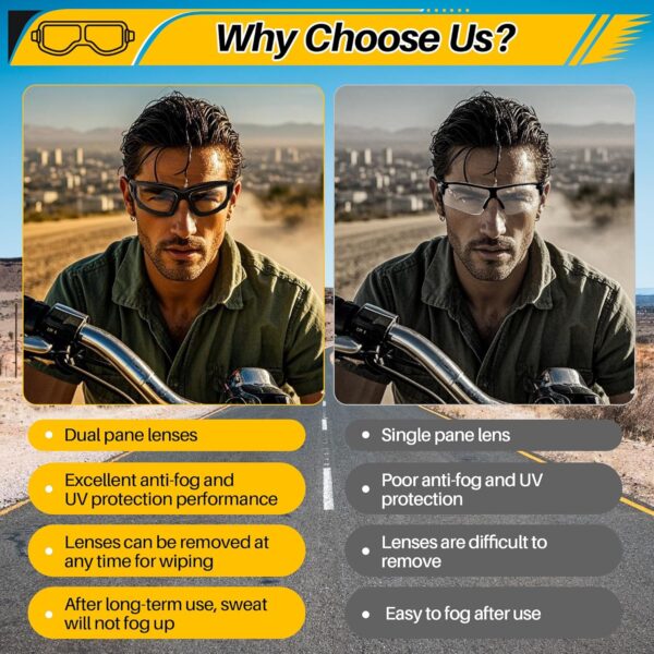 Safety Glasses with Vented Foam Carriage, Black Sports Wrap Glasses with Gray Anti Fog…