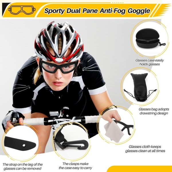 Safety Glasses with Vented Foam Carriage, Black Sports Wrap Glasses with Gray Anti Fog…