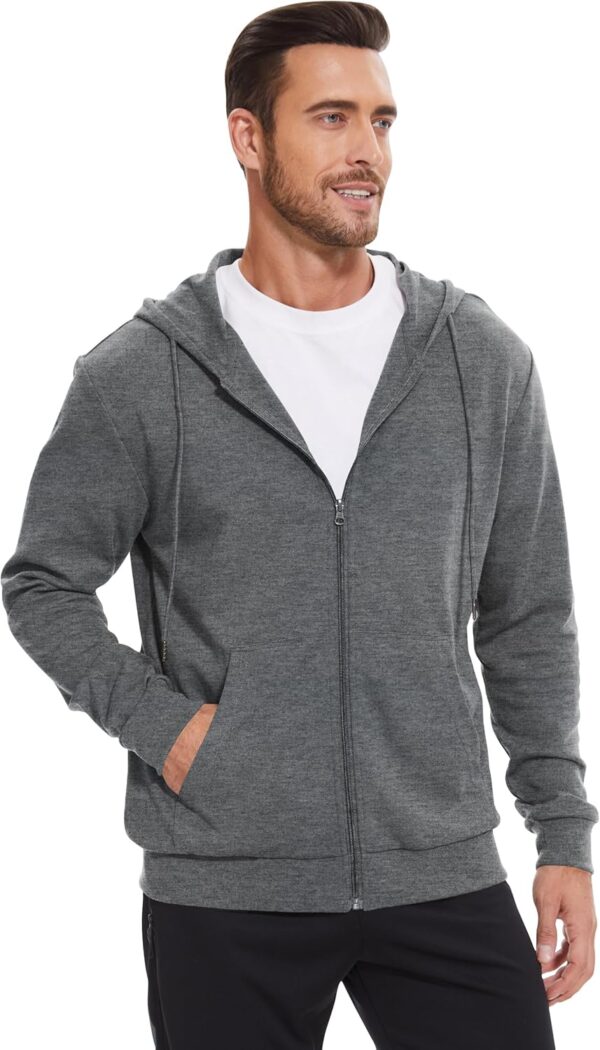 LETAOTAO Lightweight Hoodie Men Zip Up Hooded Sweatshirt Thin Slim Fit Jacket…