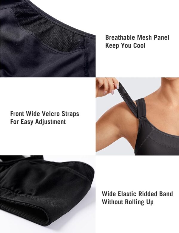 SYROKAN Front Adjustable Sports Bras for Women High Impact Wirefree Comfort…