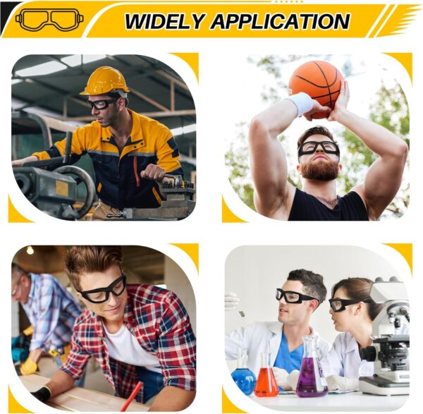 Safety Glasses with Vented Foam Carriage, Black Sports Wrap Glasses with Gray Anti Fog…