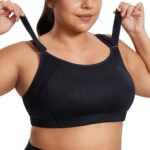 SYROKAN Front Adjustable Sports Bras for Women High Impact Wirefree Comfort...