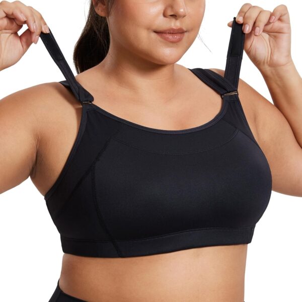 SYROKAN Front Adjustable Sports Bras for Women High Impact Wirefree Comfort…