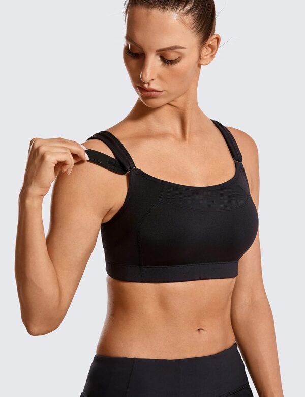 SYROKAN Front Adjustable Sports Bras for Women High Impact Wirefree Comfort…