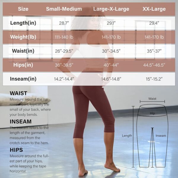 Blisset Women’s High Waisted Capri Buttery Soft Tummy Control No See Through…