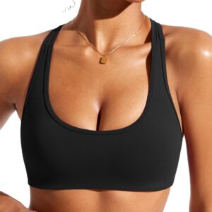 CRZ YOGA Womens Racerback Bikini Tops Scoop Neck Bathing Suit Swimsuit…
