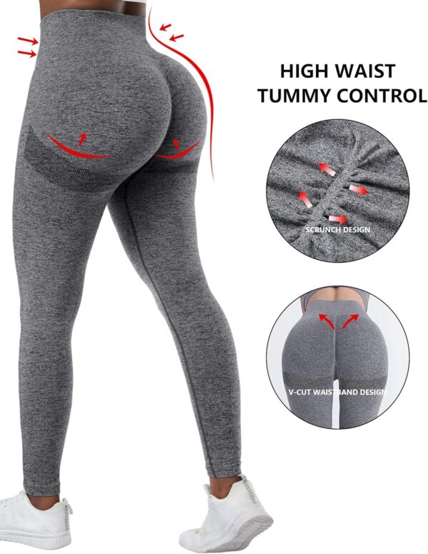 NORMOV 4 Piece Butt Lifting Workout Leggings for Women, Seamless Gym Scrunch…