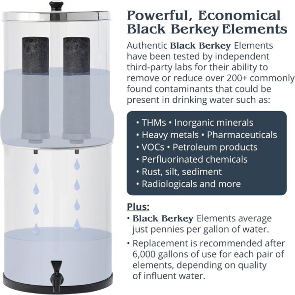 Travel Berkey Gravity-Fed Water Filter with 2 Black Berkey ElementsEnjoy Potable Water…
