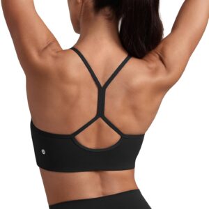 CRZ YOGA Butterluxe Womens High Neck Y Back Sports Bra – Padded Halter…