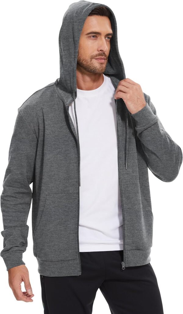 LETAOTAO Lightweight Hoodie Men Zip Up Hooded Sweatshirt Thin Slim Fit Jacket…