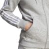 adidas Women’s Essentials Full-Zip Hoodie, Medium Grey Heather/White, Large