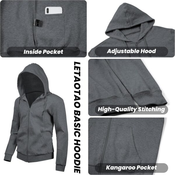 LETAOTAO Lightweight Hoodie Men Zip Up Hooded Sweatshirt Thin Slim Fit Jacket…