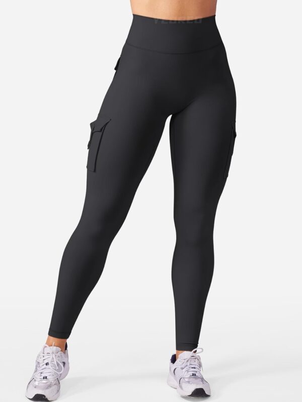 YEOREO CoreFlex Workout Cargo Leggings with Pockets for Women Hidden Scrunch…