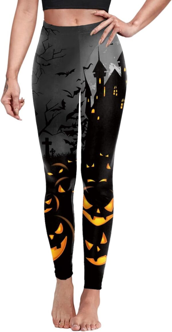 color cosplayer Womens Halloween Leggings Printed Stretchy Leggings Yoga Pants
