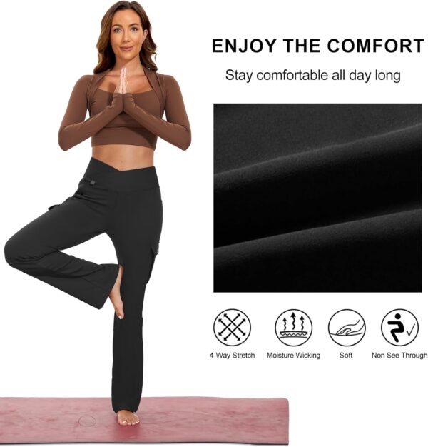 Flare Leggings for Women Yoga Crossover High Waist Pants with Tummy Control…