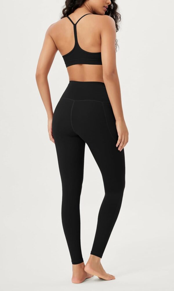ODODOS Cloud Feeling Gathered Cross Waist Leggings with Pockets for Women…