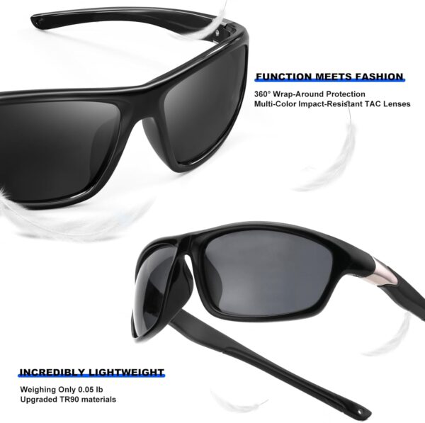 Scratch/Saltwater Resistant/Oleophobic Coating Lens Polarized Sports Sunglasses for…