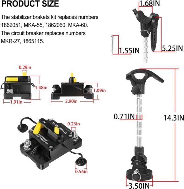 1862060 MKA-60 Stabilizer Holder Bracket Mounted Kit With MKR-27 Circuit Breaker…
