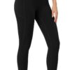 ODODOS Cloud Feeling Gathered Cross Waist Leggings with Pockets for Women...