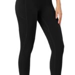 ODODOS Cloud Feeling Gathered Cross Waist Leggings with Pockets for Women...