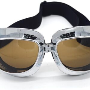 evomosa Motorcycle Goggles Vintage Pilot Goggles Retro Motocross Goggle Outdoor…