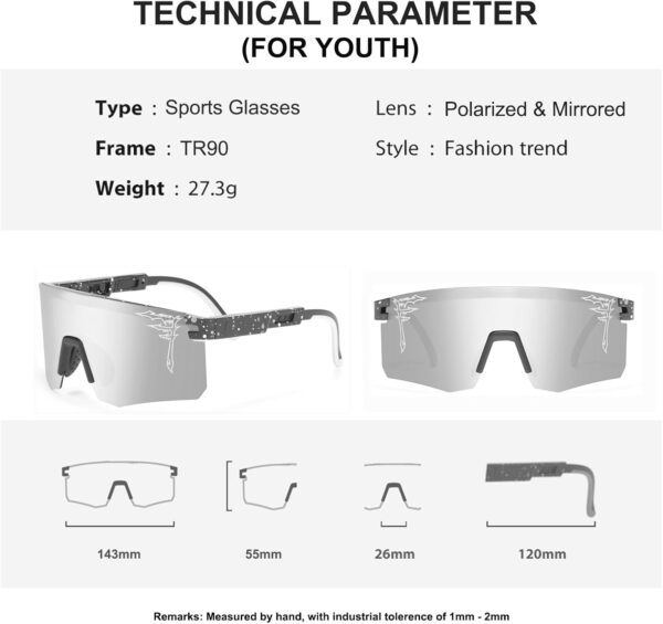 Polarized Youth Baseball Sunglasses for Age 8-16 Boys Girls UV400 Kids Cycling Eyewear…