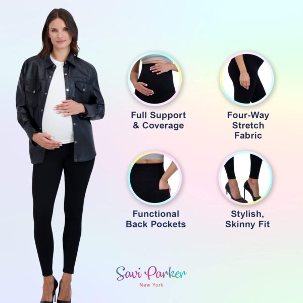 Savi Parker Womens Ponte Maternity Leggings with Pockets  Pregnancy Clothes…
