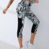 Capri Leggings for Women with Pockets High Waisted Gym Yoga Pants Running Tights