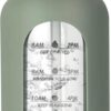 32oz Water Bottle with Straw Glass Water Bottles with Time Marker and Silicone Sleeve…