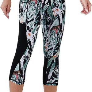Capri Leggings for Women with Pockets High Waisted Gym Yoga Pants Running Tights