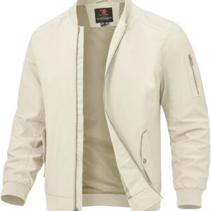 TBMPOY Men’s Lightweight Bomber Jackets Light Track Jackets Casual Summer Windbreaker…