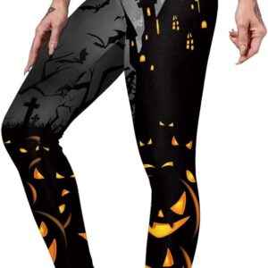 color cosplayer Womens Halloween Leggings Printed Stretchy Leggings Yoga Pants