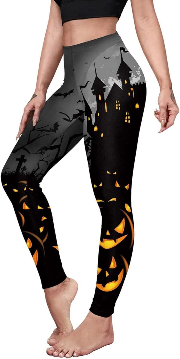 color cosplayer Womens Halloween Leggings Printed Stretchy Leggings Yoga Pants
