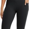 baleaf Women's Knee Length Capri Leggings with Pockets Stretch Casual...