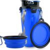 Dog Travel Water Bottle Collapsible Bowls, 2 in 1 Pet Food Container with Collapse...